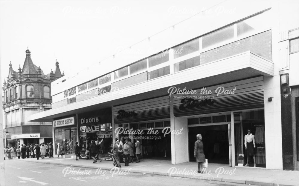 Corner of Burlington Street and Packer's Row, Chesterfield, 1974