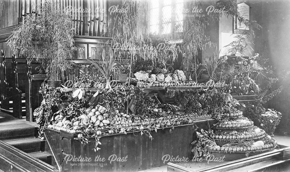 Harvest Festival Display, Brampton Congregational Church, Chatsworth Road, Brampton, Chesterfield, c