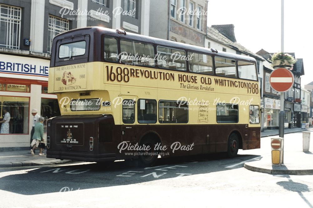 Bus Celebrating Tercentenary of Revolution House, Knifesmithgate, Chesterfield, 1988