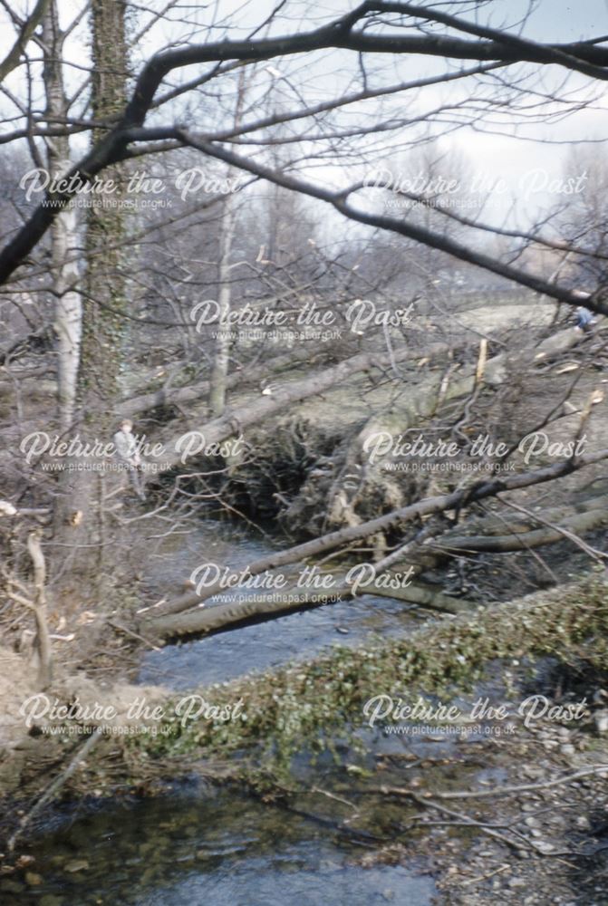 River Hipper, Somersall, Chesterfield, c 1965