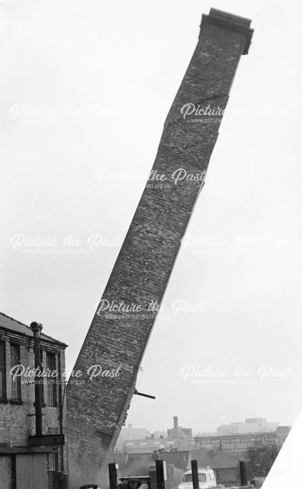 Demolition of Power Station Chimney, Brampton, 1962