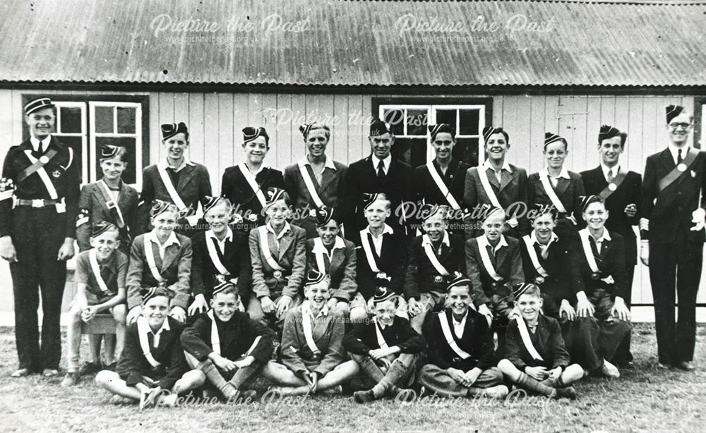 1st Chesterfield Boys Brigade at camp, Towyn, Conwy, 1950