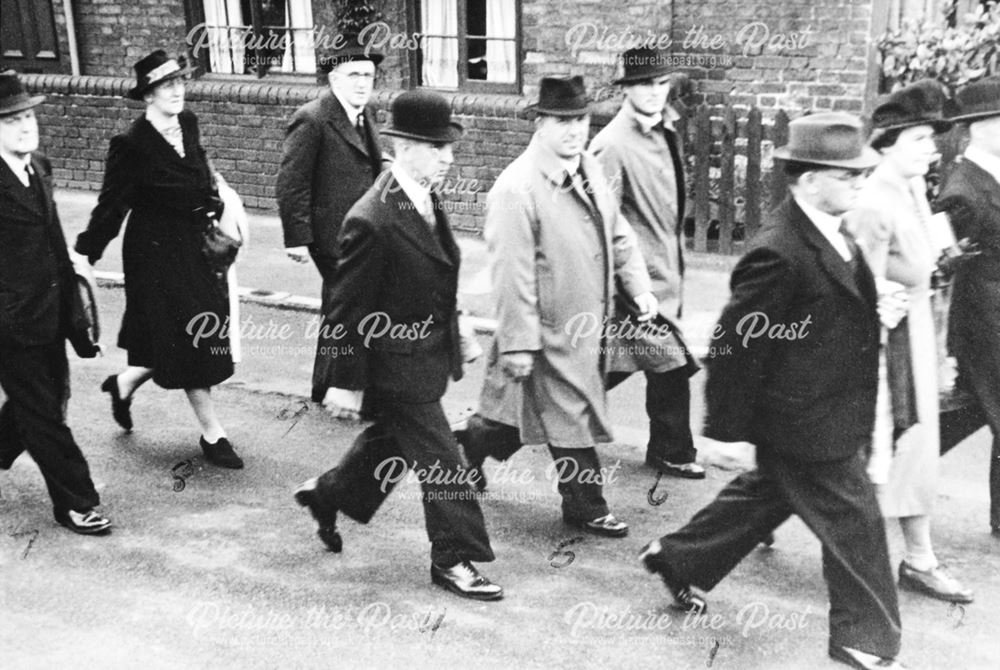 Staveley Town Council marching through Staveley.