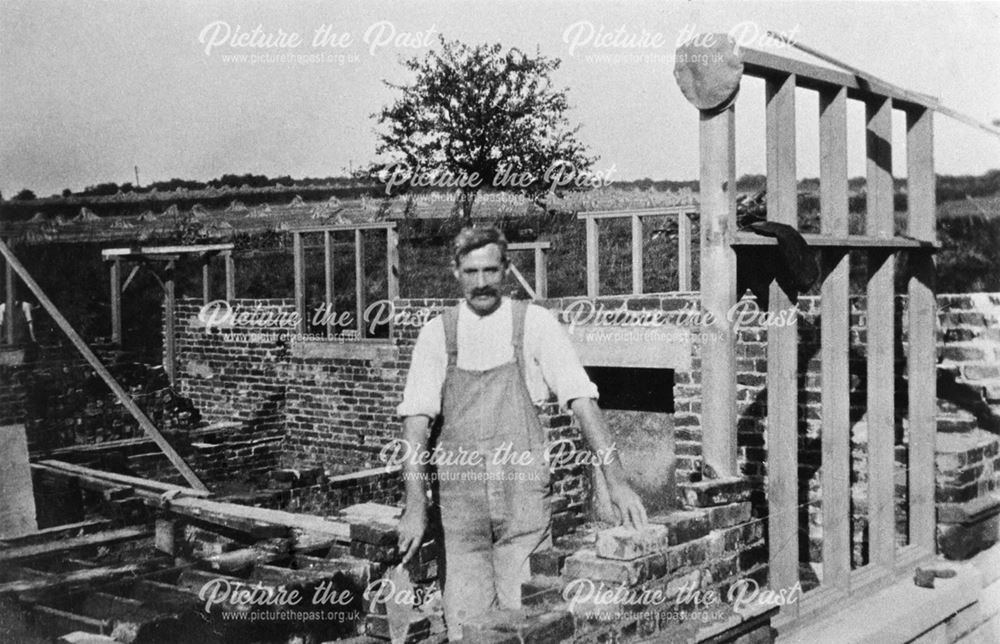 Mr Smith, builder, during construction of The Willows