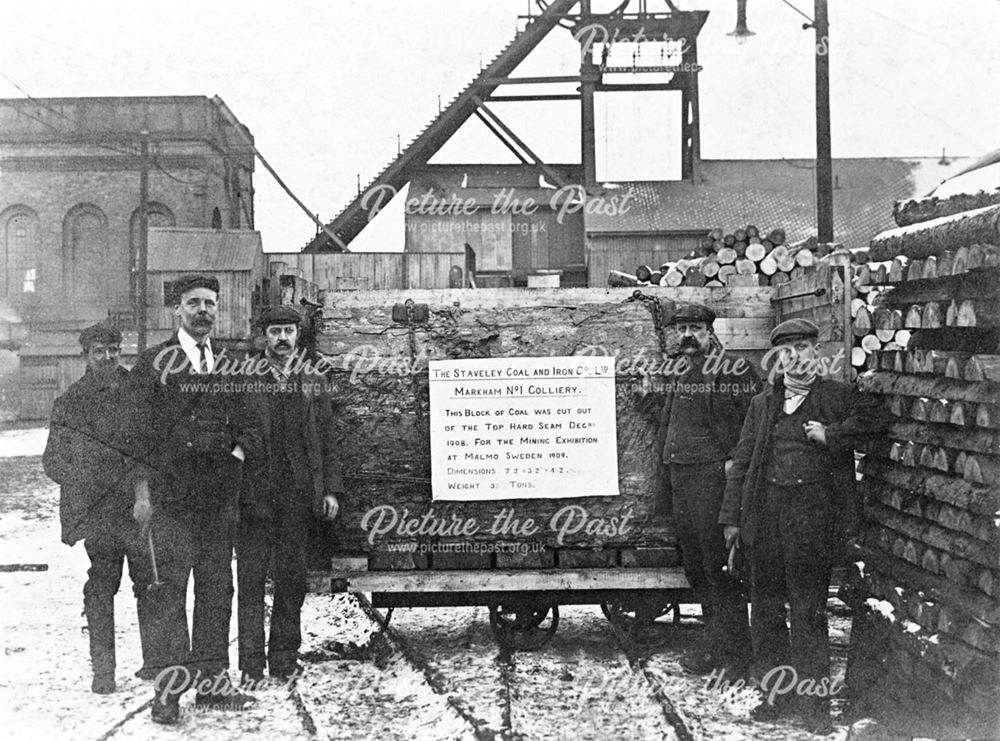 Block of Coal cut for The Mining Exhibition in Malmo Sweden of 1909