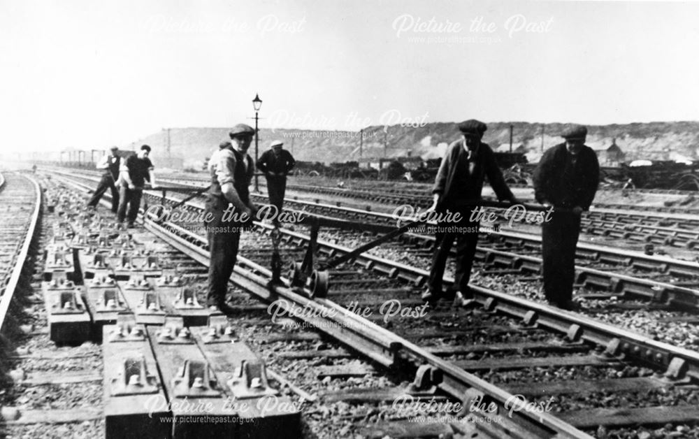 Re-laying railway track at Barrow Hill