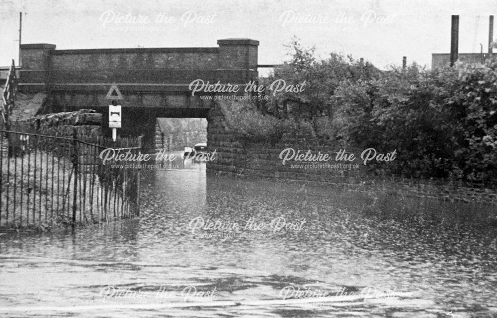 Flooding under the railway bridge, Station Road