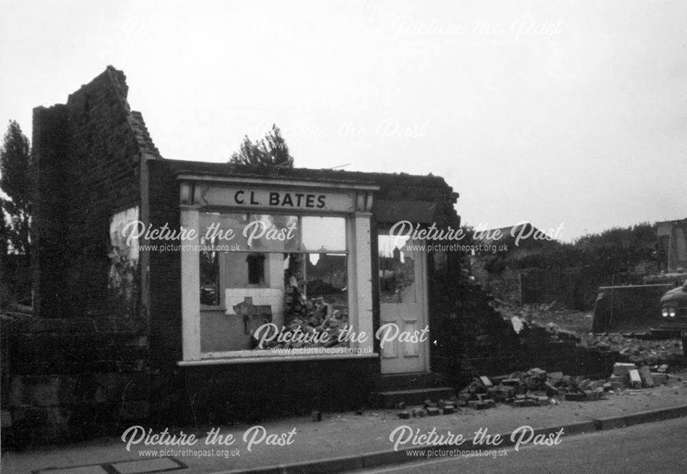 C L Bates - Mens hairdresser's shop during demolition