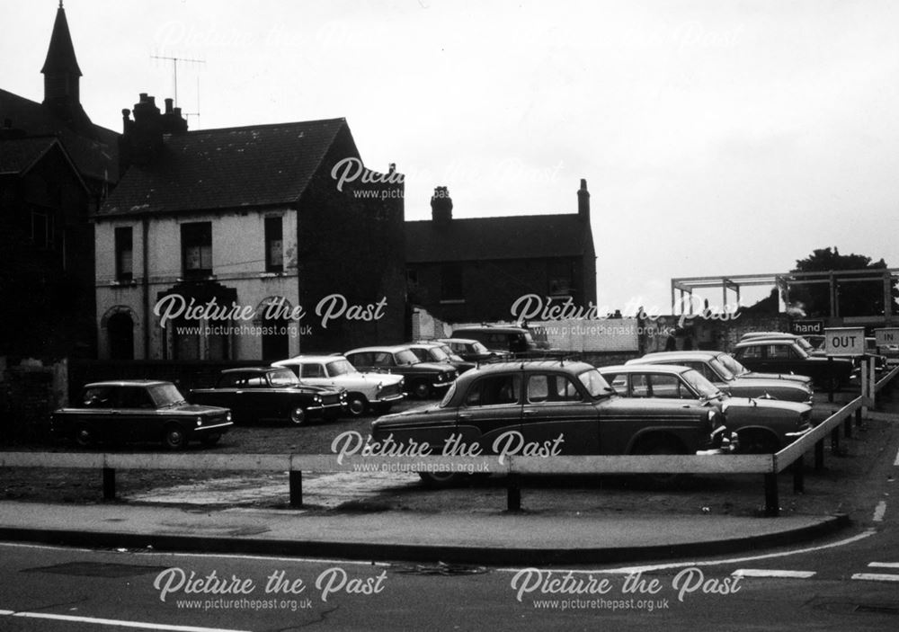 Car park, Markham Hall and Widdowson's butchers