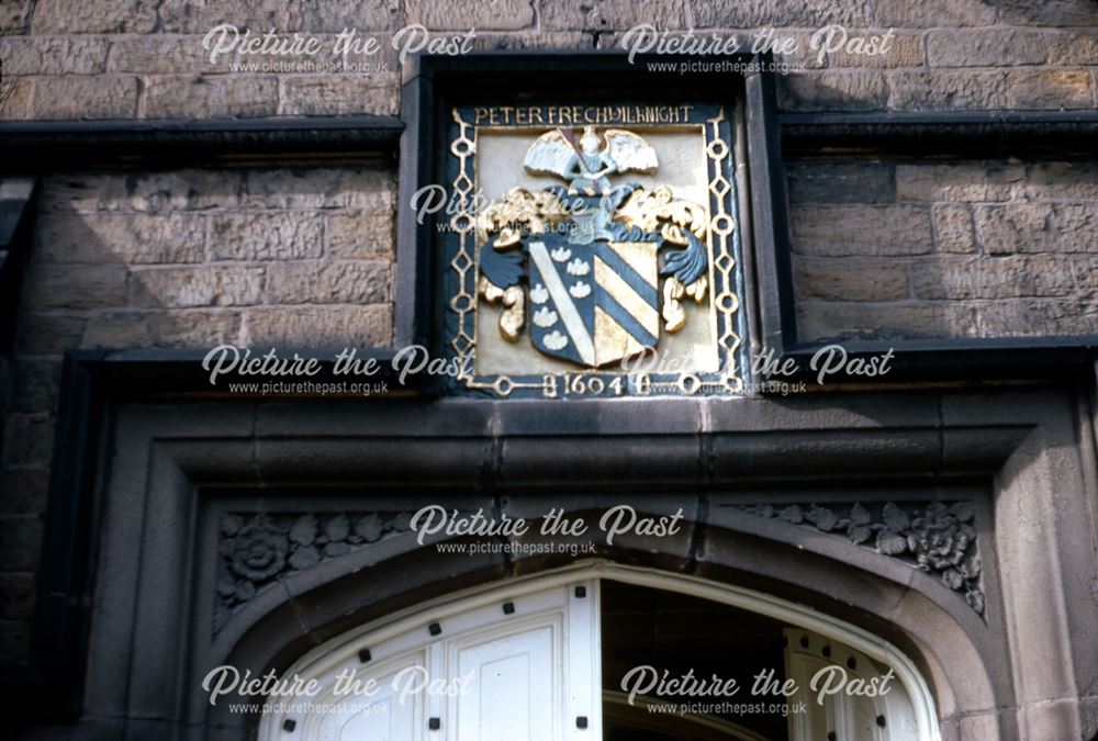 Staveley Hall Crest above Entrance, Church Street, Stavely, c 1970s