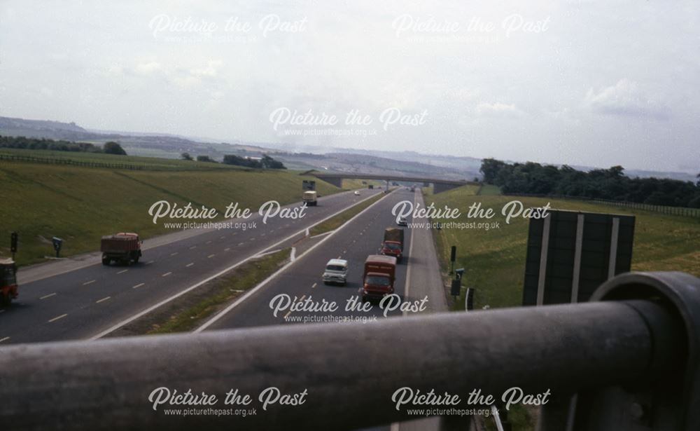 View of Northbound Carriageway of M1, Junction 31, Balborough, c 1968