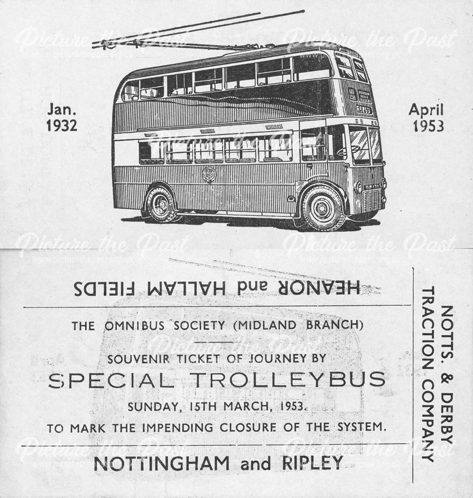 Midland General Memento Ticket, Station Road, Langley Mill, 1952