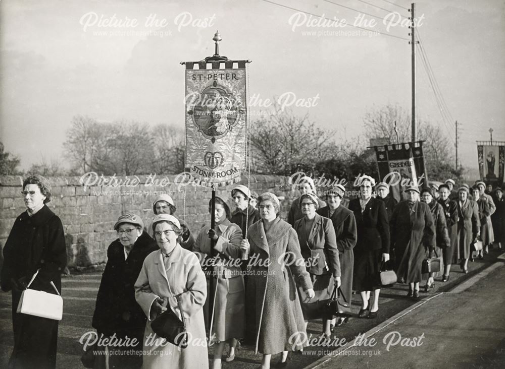 Mothers Union Procession, St Leonards Church, Main Road, Shirland, c 1950