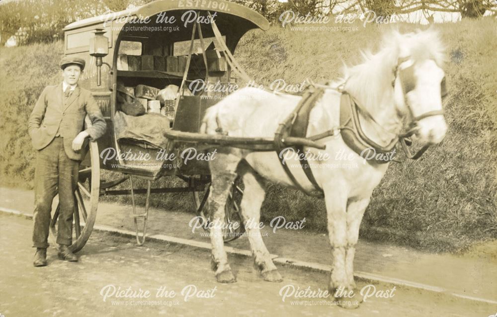 Bakers Horse and Cart, Ripley, c 1901