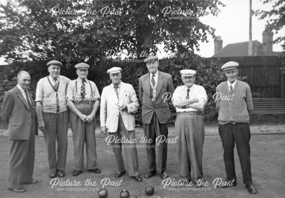Miner's Welfare Bowls Team, Nottingham Road, Ripley, c 1950