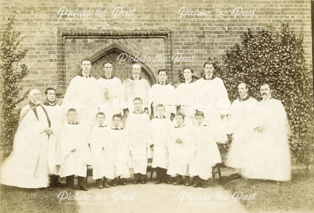 All Saints Church Choir, Church Street, Ockbrook, c 1900