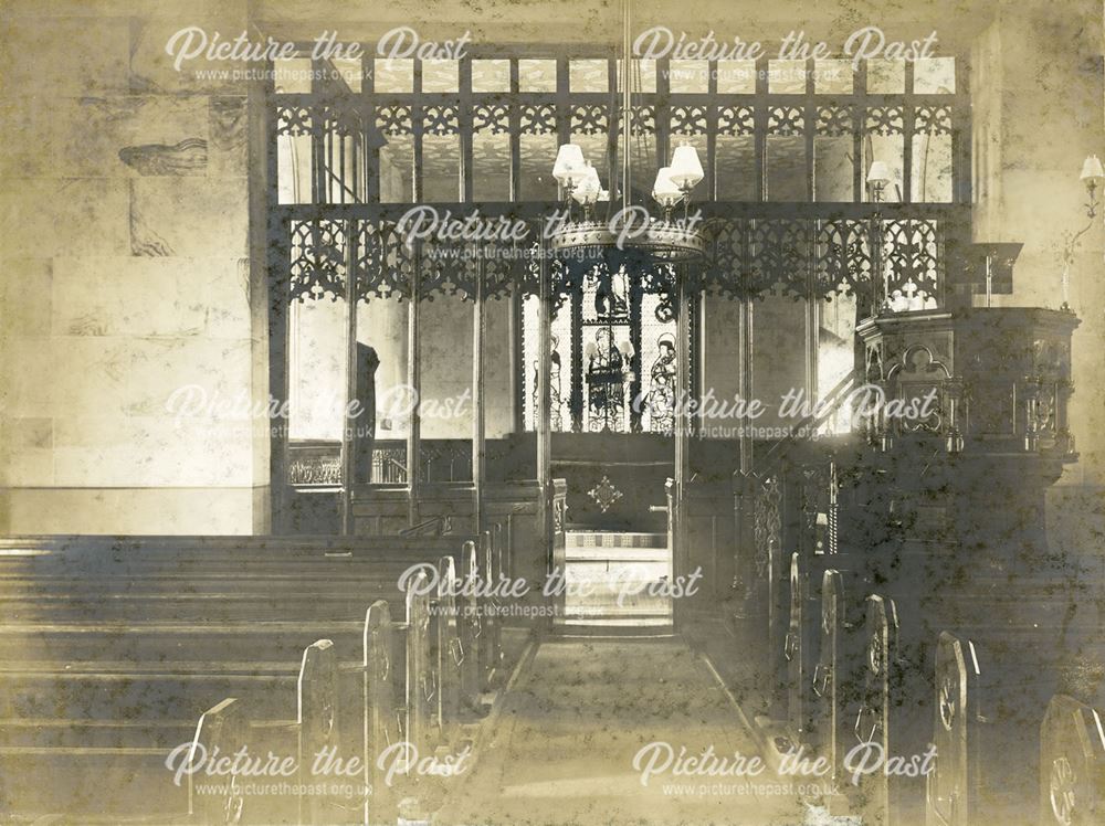 Interior of All Saints Church, Church Street, Ockbrook, c 1900