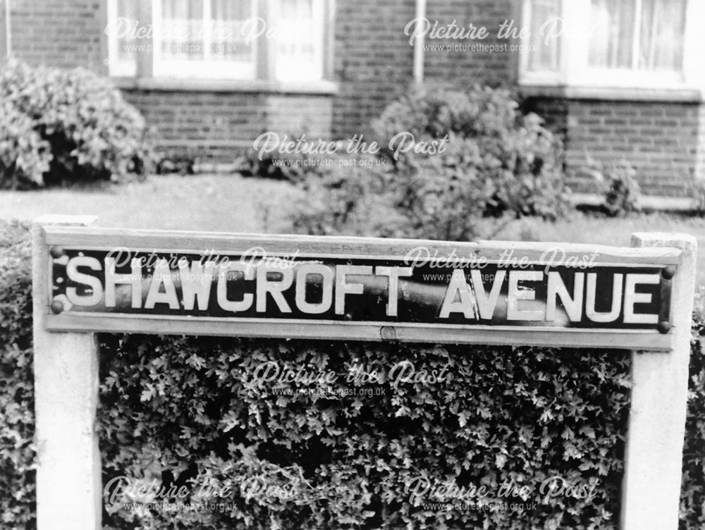 Shawcroft Avenue Sign, Riddings, 1979