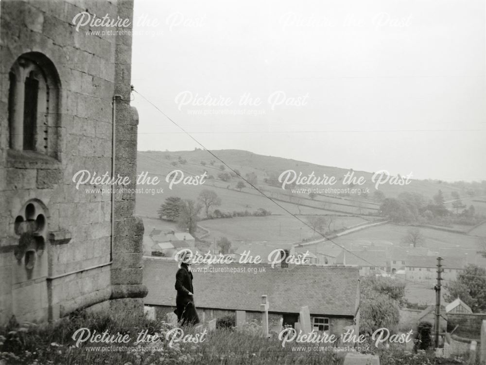 View of the Valley, Brassington Church, Brassington, c 1950