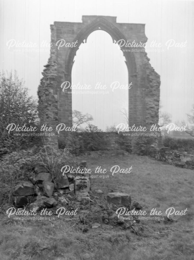 East Window of Dale Abbey Ruins, The Village,  Dale Abbey, c 1950s