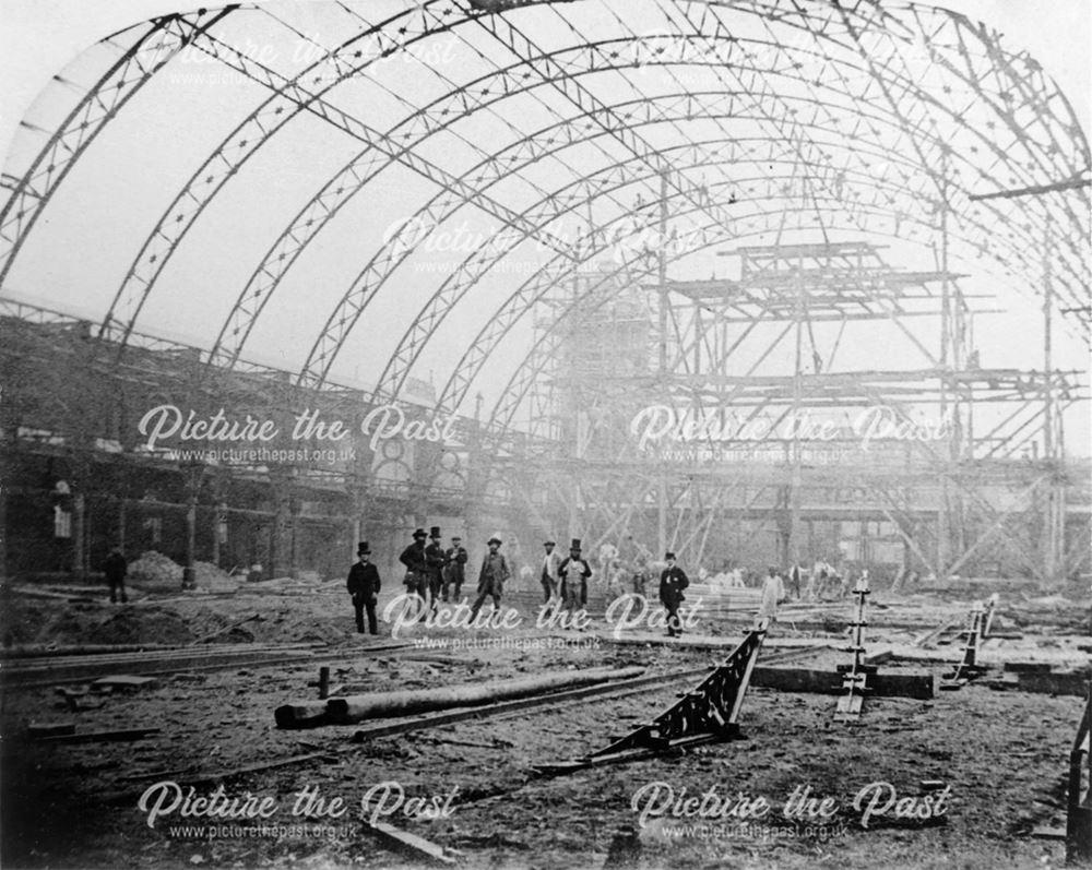 Construction of St Pancras Station, London, c 1867