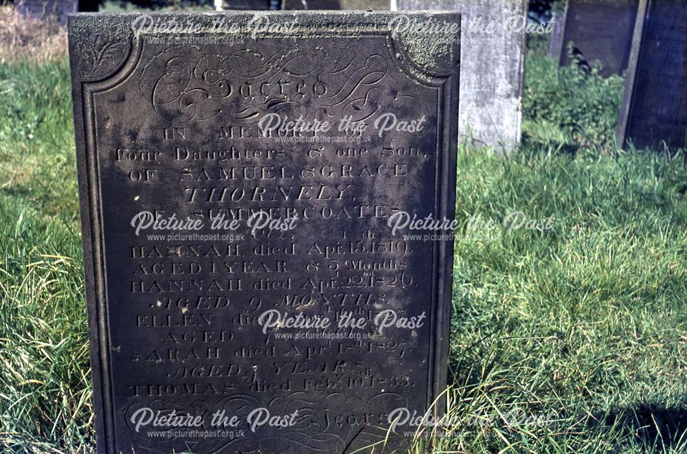 Gravestone of Four Daughters and One Son, Graveyard, Somercotes, 1960s