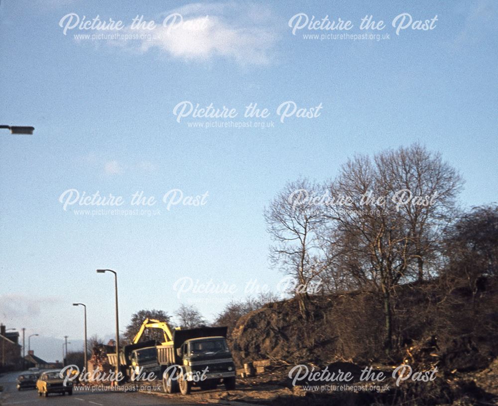 Demolition of the Iron Bridge, Steam Mill Lane, Peasehill, Ripley, c 1977