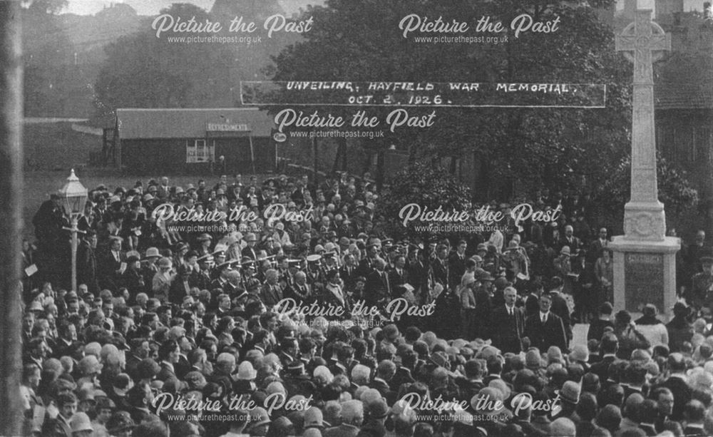 Unveiling, War Memorial, Memorial Square, Hayfield, 1926