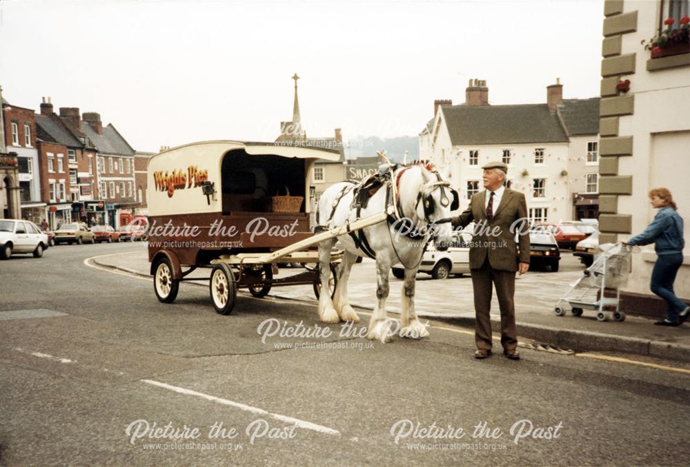 Wright's Pie Man and Wagon, Market Place, Asbourne, 1987