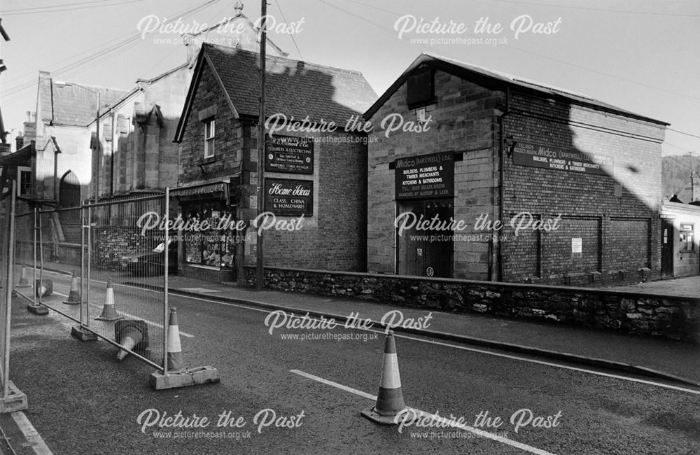 The Roman Catholic Church and shops on Buxton Road