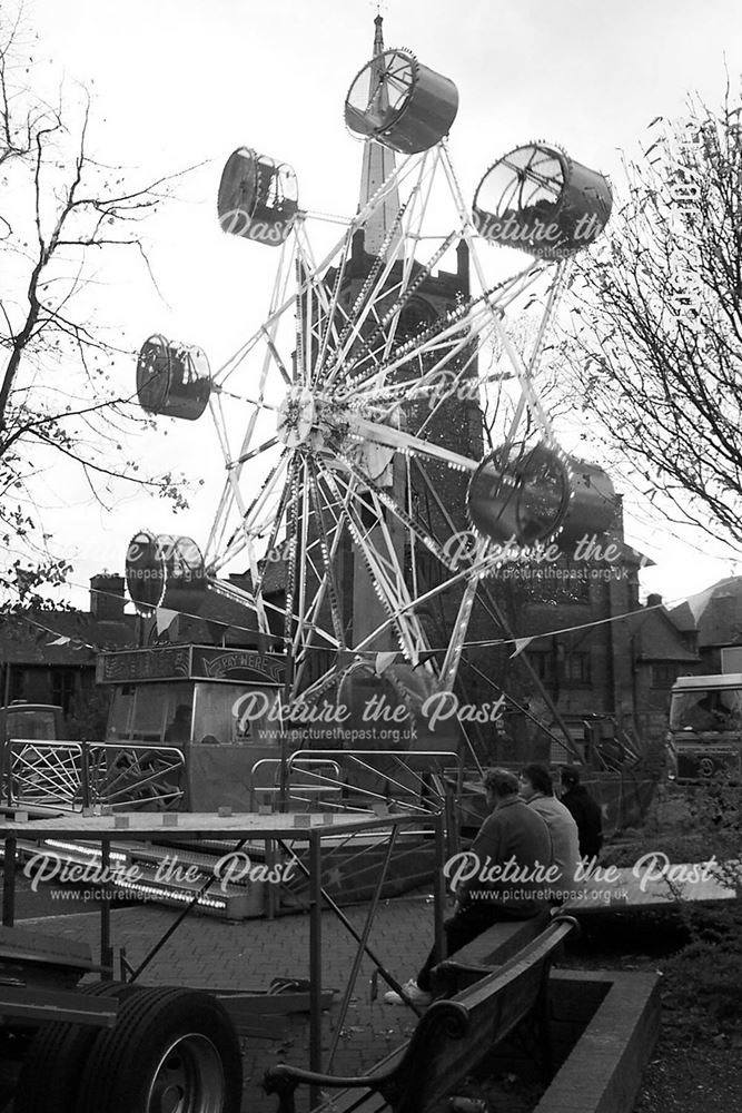 Ilkeston Fair, Rolling cage big wheel and Chapel, Wharncliffe Road, Ilkeston, 2002