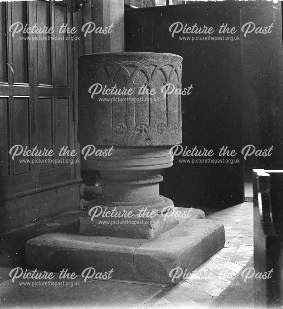 Font, All Saints Church, Kirk Hallam, c1930s