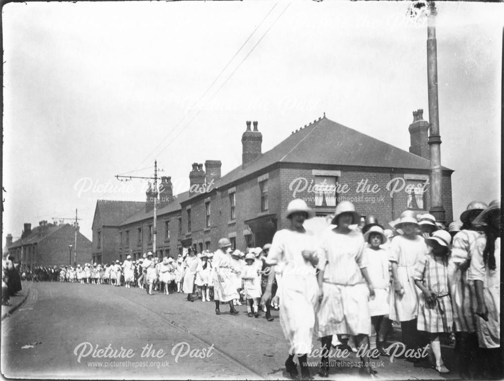 Procession on Cotmanhay Road, Ilkeston, c 1925
