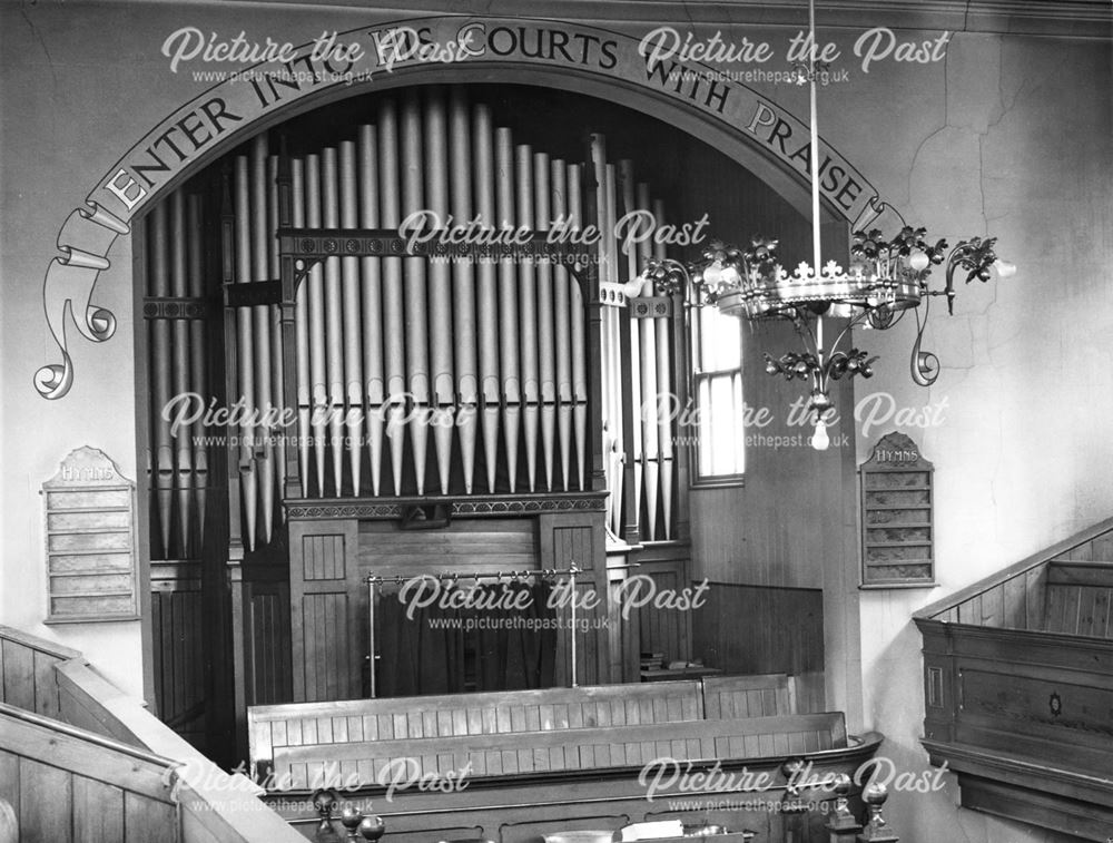 Zion Methodist Chapel - Interior showing organ and choir stalls, Long Eaton