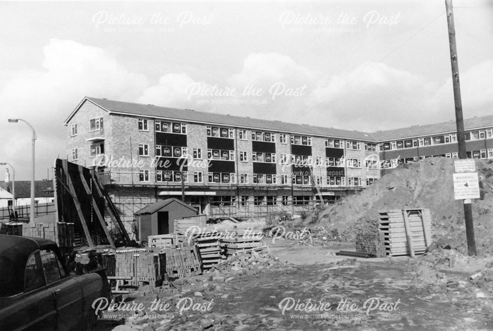 Construction of Romorantin Place Flats, looking from Lower Brook Street - Tamworth Road Junction