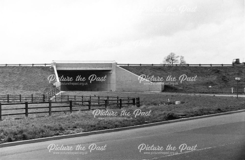 The newly constructed M1 Motorway crossing Longmoor Lane