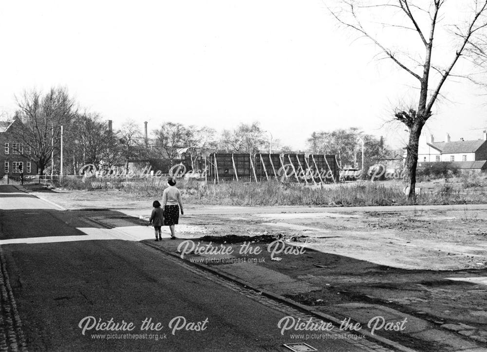 Wasteground on Lower Brook Street prior to the construction of Romorantin Place Flats