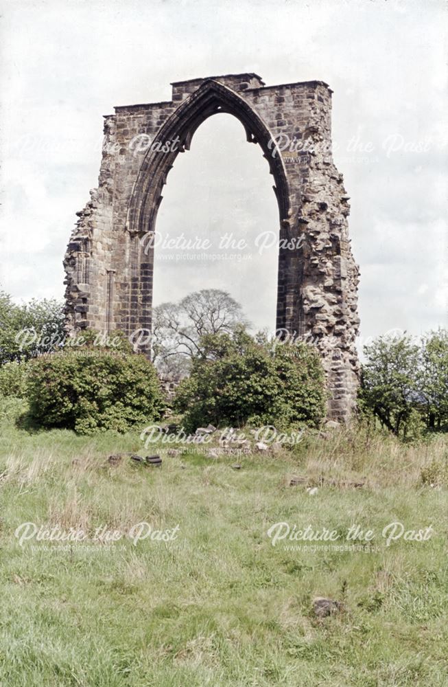 Dale Abbey Ruins, east window of the chancel, 1963