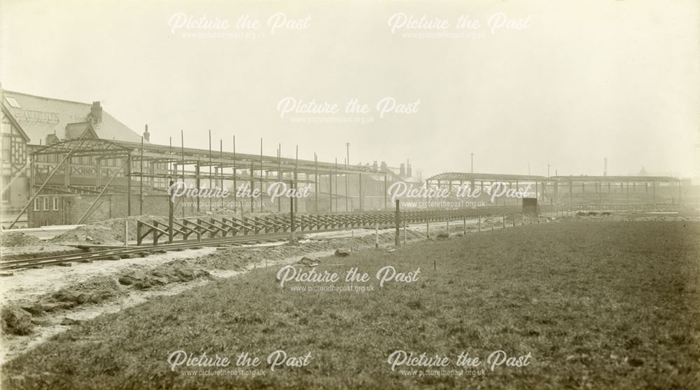 Greyhound Track under construction, Station Road, Long Eaton, 1928