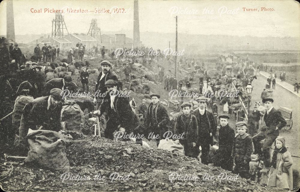 Coal pickers during coal strike, Cossall Colliery, Ilkeston, 1912