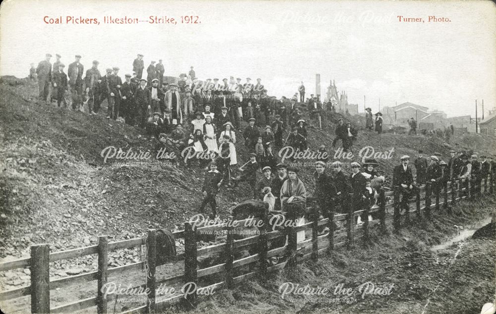 Coal pickers during coal strike, Cossall Colliery, near Ilkeston, 1912