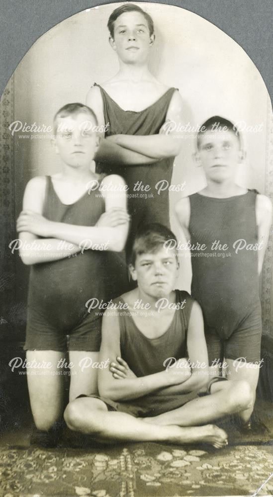 Boys Dressed for Sports, National School, Claye Street, Long Eaton, c 1920s