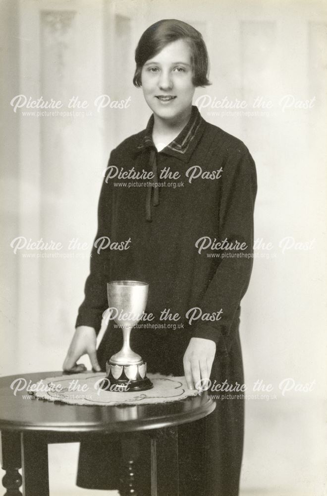 Prize Pupil Eveline Atkins, National School, Claye Street, Long Eaton, 1928