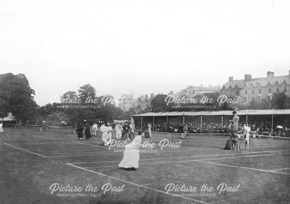 Lawn Tennis Match, Pavilion Gardens.