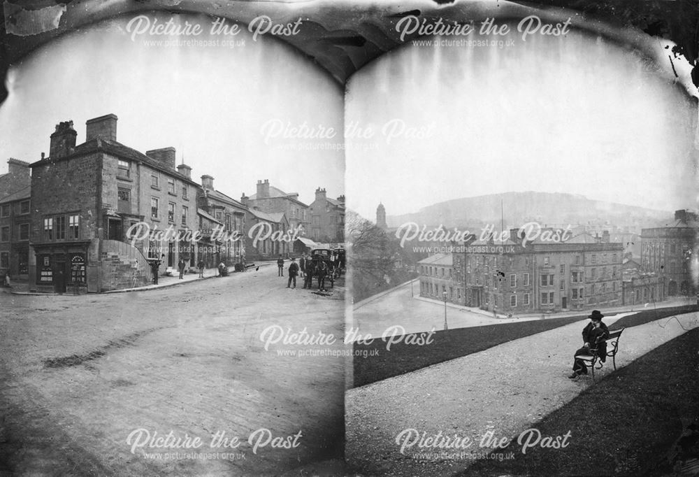 Double photograph of Spring Gardens-Terrace Road junction, and the Old Hall Hotel