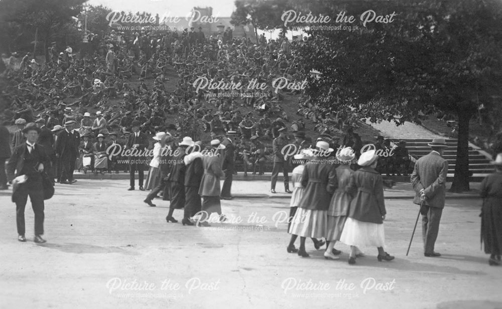 Soldiers and civilians at the Slopes after WW1 - Peace Day celebrations