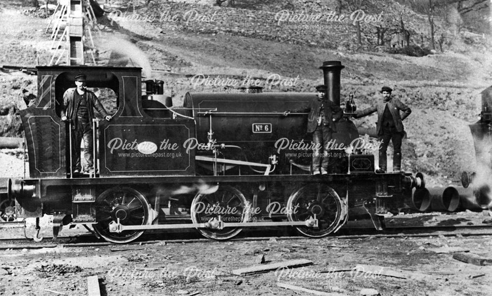 Steam locomotive engine used during construction of the reservoir