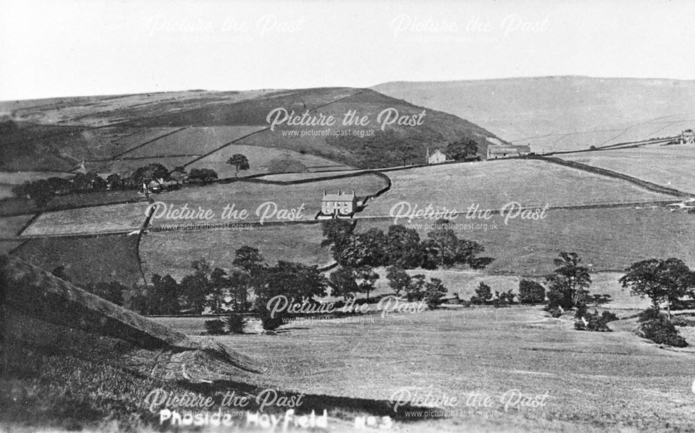 View from Phoside Farm towards Highgate, Hayfield, c 1910