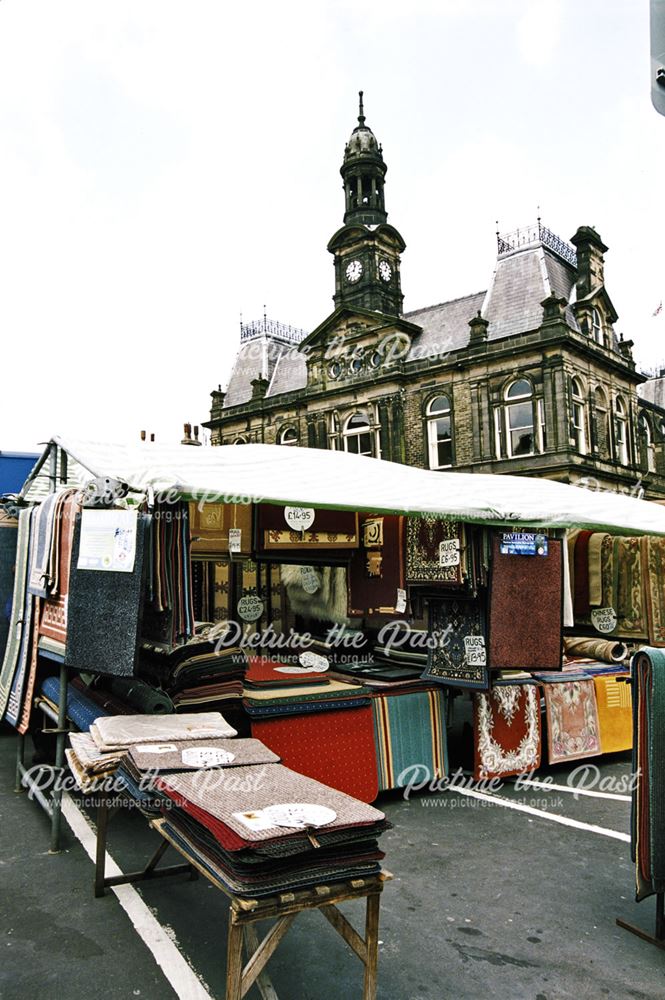 Rug stall outside Buxton Town Hall