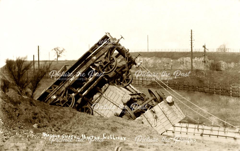 Scene of a wagon smash at Morton Colliery